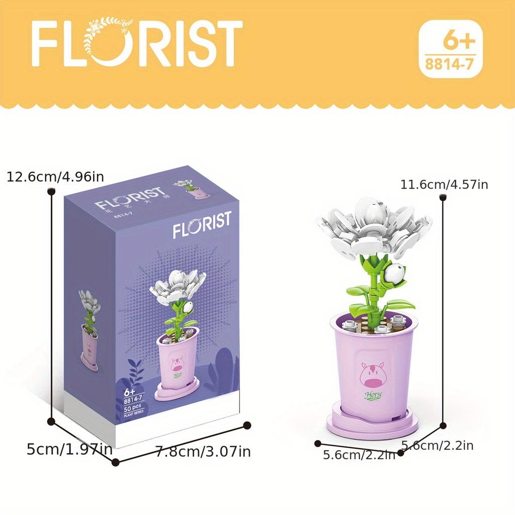 Succulent Plant Building Blocks Potted Bouquet Education DIY Production Assembly Toys