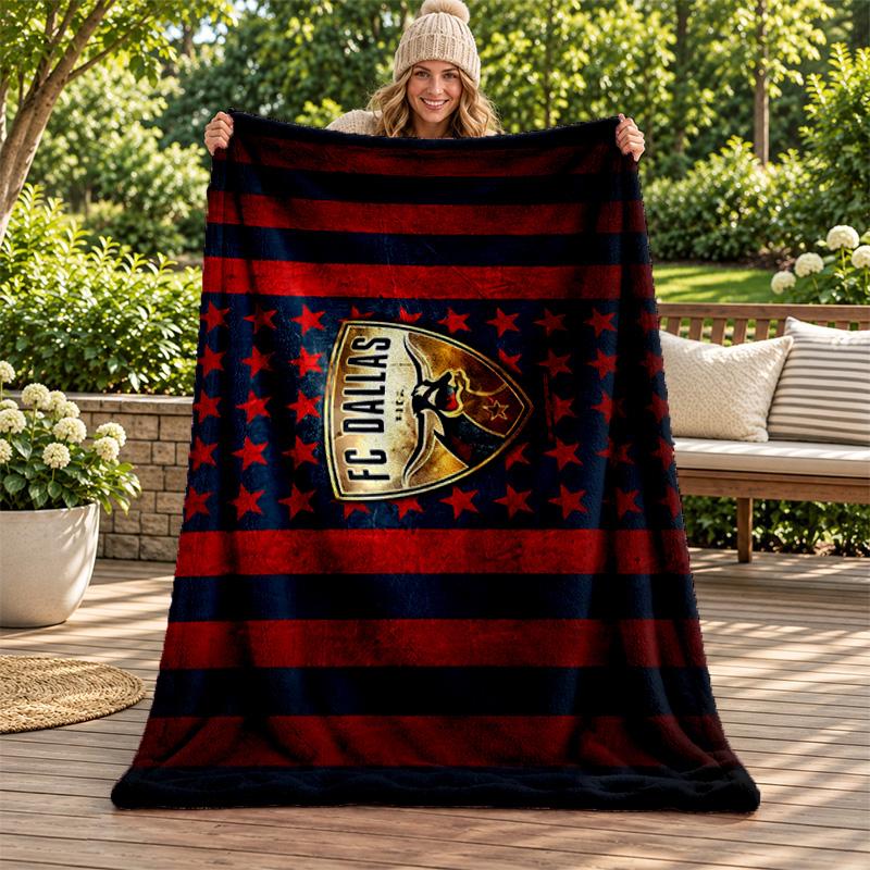 FC Dallas blanket Flannel Blanket Soft Cozy Plush Throw for Sofa Bed Lightweight Home Decoration Gifts for Christmas various holidays