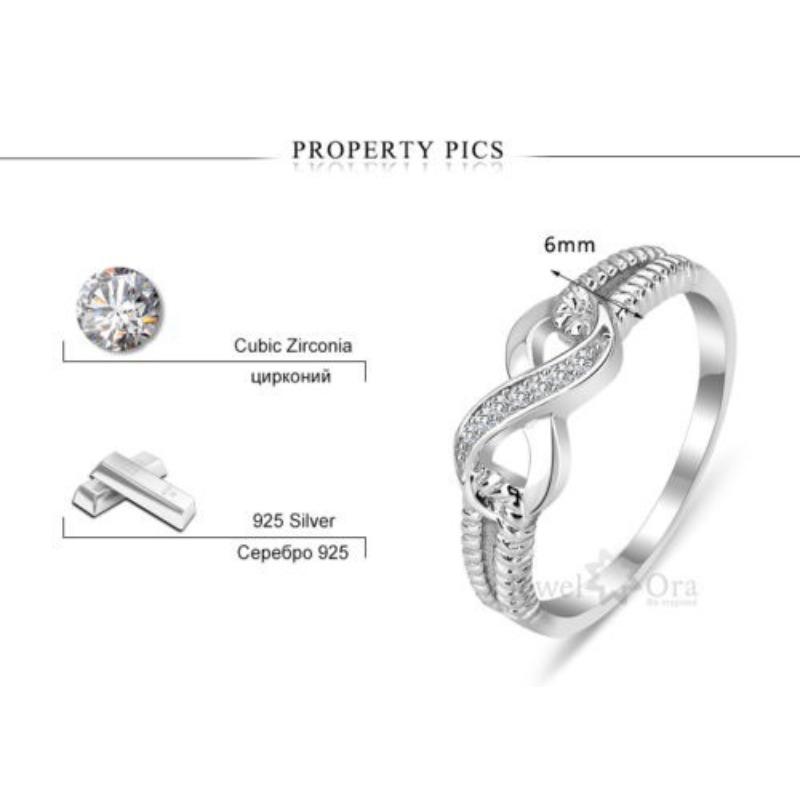 Zhenrong creative diamond-accented infinity ring - stylish engagement ring for women