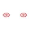 Gucci Серьги-гвоздики Double G из стерлингового серебра 925 пробы с эмалью для женщин, розово-серебристые 753485-J8410-5620