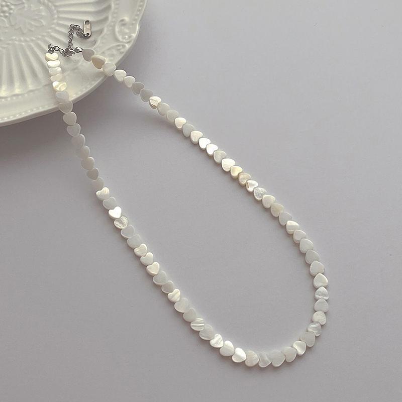 Универсальное изысканное 6-миллиметровое ожерелье из бисера в форме сердца для женщин и девочек, милый темперамент, простота, ключичная цепочка, подарки