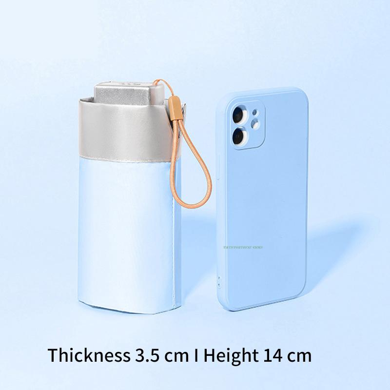 Mini Windproof UV Protection Umbrella, 6 Ribs, 5 Folding, Portable, Travel, Rain Women, Women, Pocket, Kids, UPF Gift, 14cm