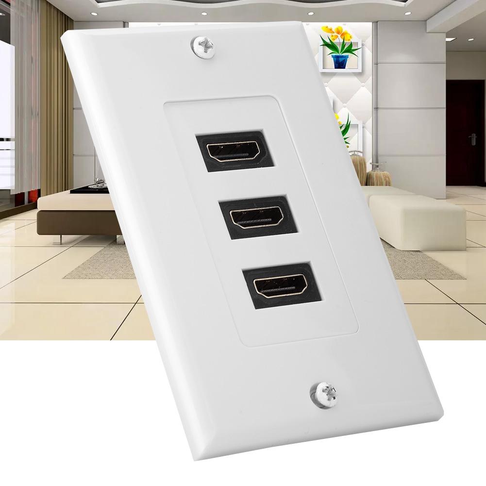 3-портовый HDMI HD Видео Панельный разъем USB-концентратор Адаптер настенная розетка