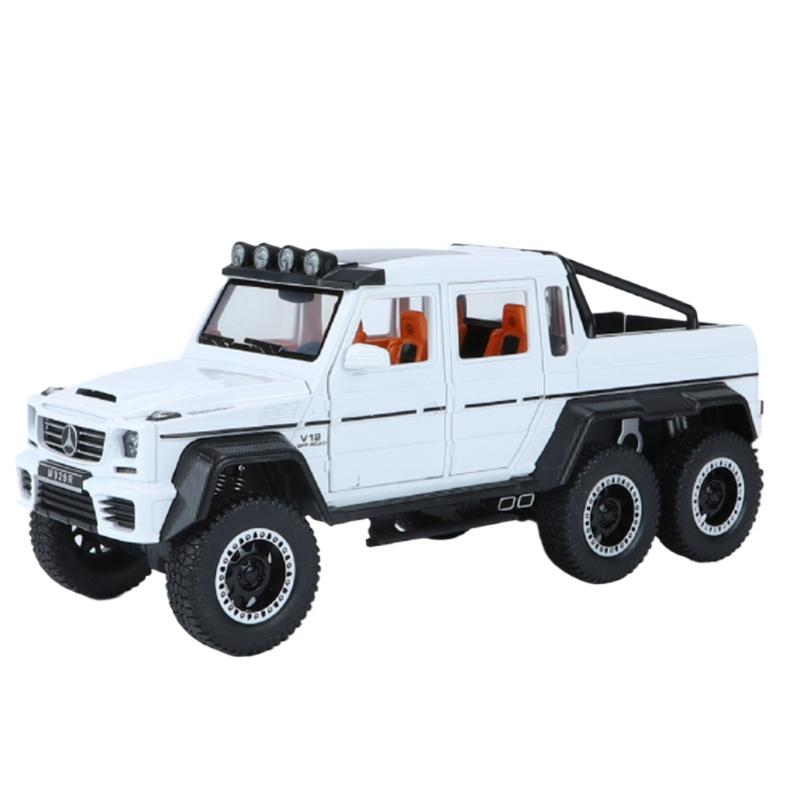1/20 BENZ G65 G63 6*6 Модель автомобиля из сплава с большими шинами Литая металлическая игрушка Внедорожники Модель автомобиля Звуковая и световая симуляция Детский подарок