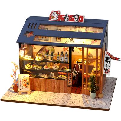 Деревянный кукольный домик Casa Diy Миниатюрный кукольный домик 3D Пазл Сборка Строительные игрушки С мебелью Светодиодные фонари Для детей Подарки
