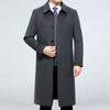 Cashmere Coat for Middle-aged Men In Winter with Lapel, Thickened and Warm, Fashionable Woolen Coat, Long Style for Dad
