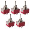5Pcs ONON 2 Position Toggle Switch 3PDT 9 Pin 6mm 2A 250VAC 5A 125VAC