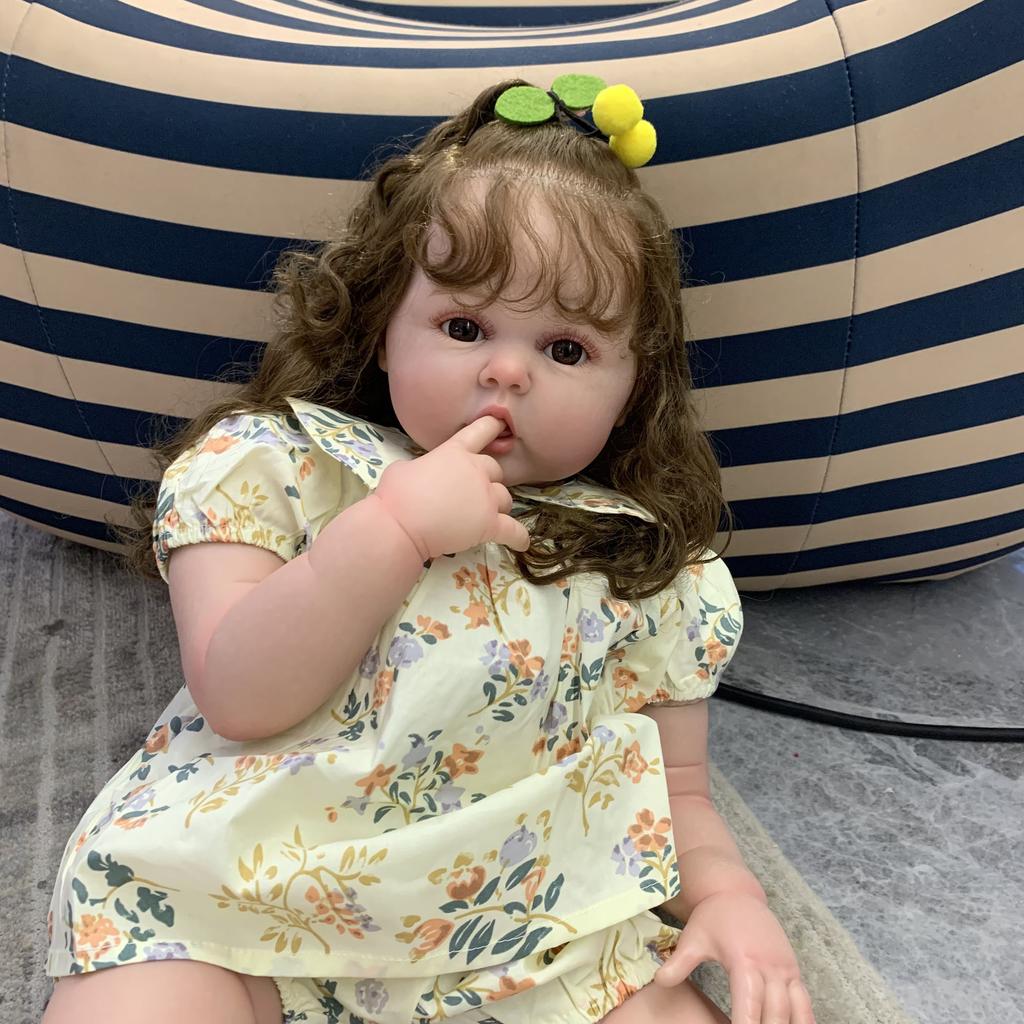 BZDOLL Кукла Реборн с длинными волосами, игрушка, 3D-раскраска кожи с венами, винил для девочки 60 см 24 дюйма, принцесса, малыш, искусство, бебе, подарок на день рождения