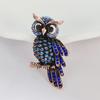 Retro Diamond-Encrusted Owl Brooch, Personality, Diamond-Encrusted Animal Clothing, Pin Accessories