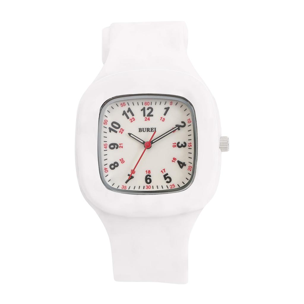 BUREI Аналоговые кварцевые часы с водонепроницаемым светящимся дисплеем и квадратным корпусом. Популярные и стильные часы для медсестер и медицинского персонала. Отличный подарок для медсестер. Женские.