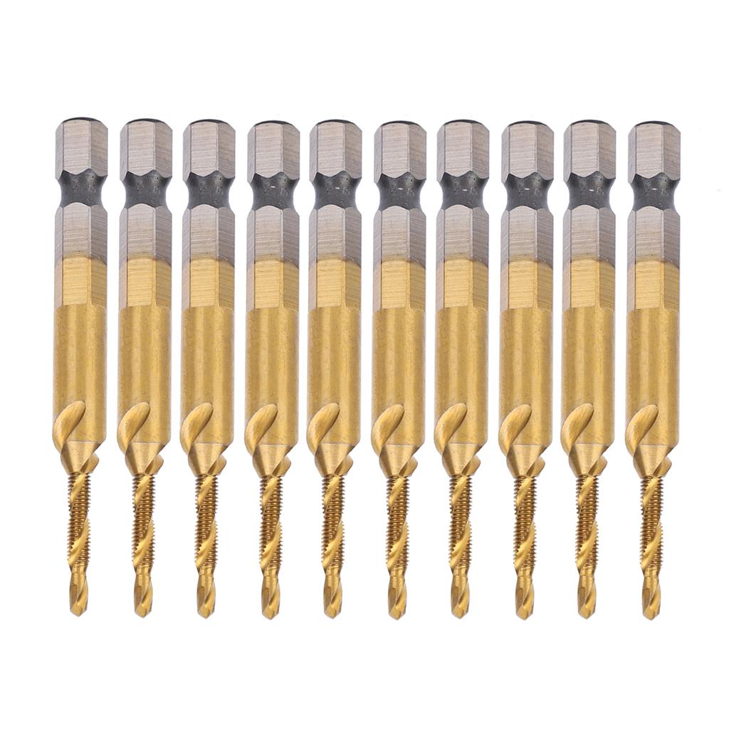 10Pcs Hex Shank Screw Tap M3?Drill 2.5 Coated Composite Spiral Flute Tap Accessory