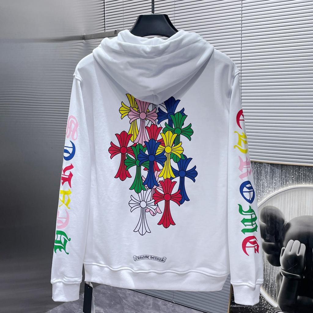 8318 CHROME HEARTS 2026 Новый Весенне-Осенний Большой Размер Тонкий Стиль Классический Стиль Худи с Капюшоном с Логотипом для Пар