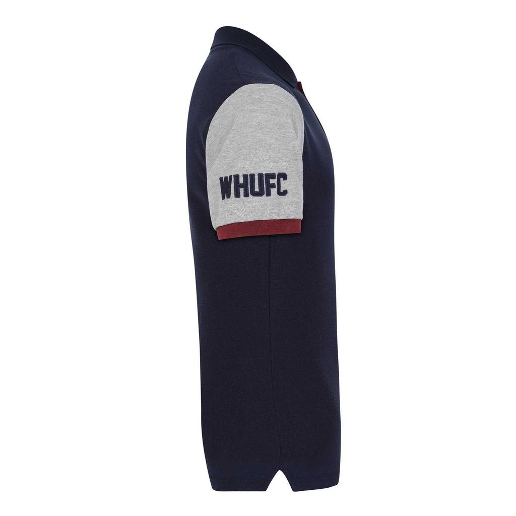 West Ham United FC Mens Contrast Sleeves Polo Shirt