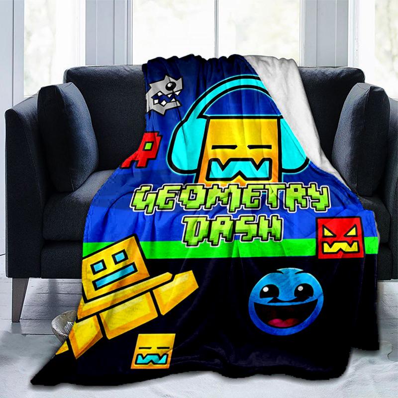 Geometry Dash: Dance To The Beat Blanket Suitable for Sofas, Beds, Offices, And Camping - Perfect Gift for Halloween Christmas
