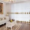 1pc Luxury European Embroidery Sheer Tulle Curtain Grommet Top Voile Curtain Suitable for Living Room, Bedroom, Kitchen, Bathroom, Home Decor,