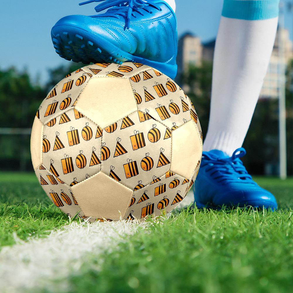 1PC Bee Party Celebration Soccer Ball Size 5 Football Machine Sewn Indoor/Outdoor Universal Football Gift W4