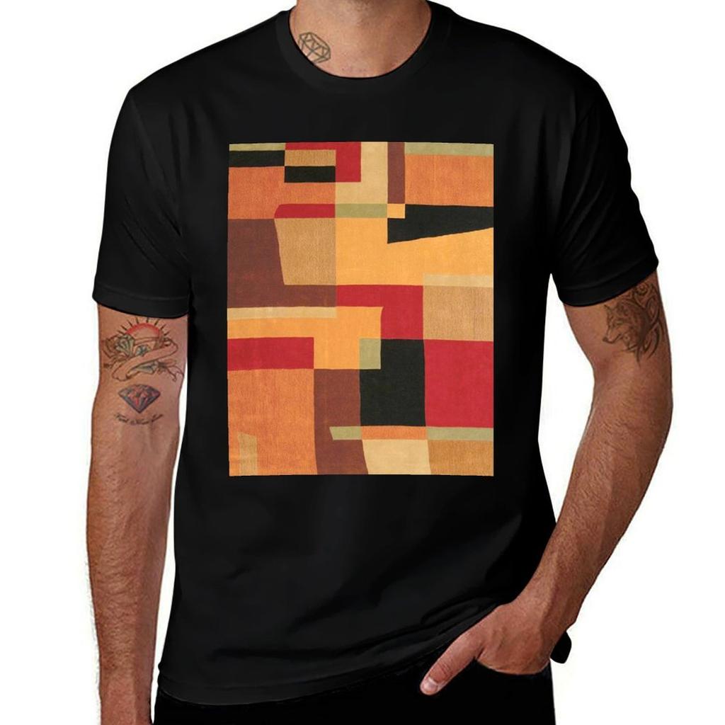 Abstract Contemporary Blocks Modern Geometric Tshirt Stylish Print Short Sleeve Tee