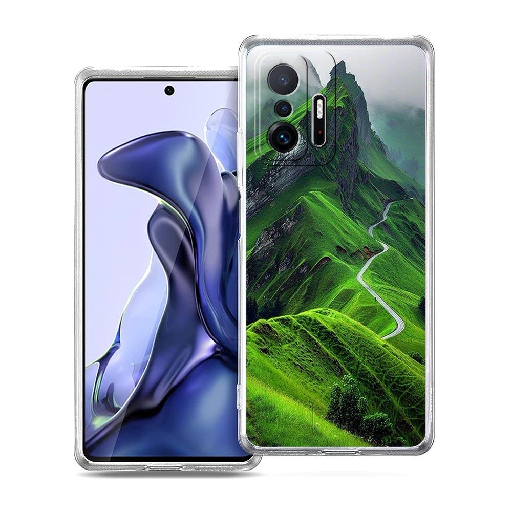 Чехол для телефона для Xiaomi Mi Poco X7 X6 X5 NFC X3 Pro 17 15T 15 14T 14 13T 11 12 13 Lite Прозрачный ТПУ Чехол Пейзаж с горными вершинами