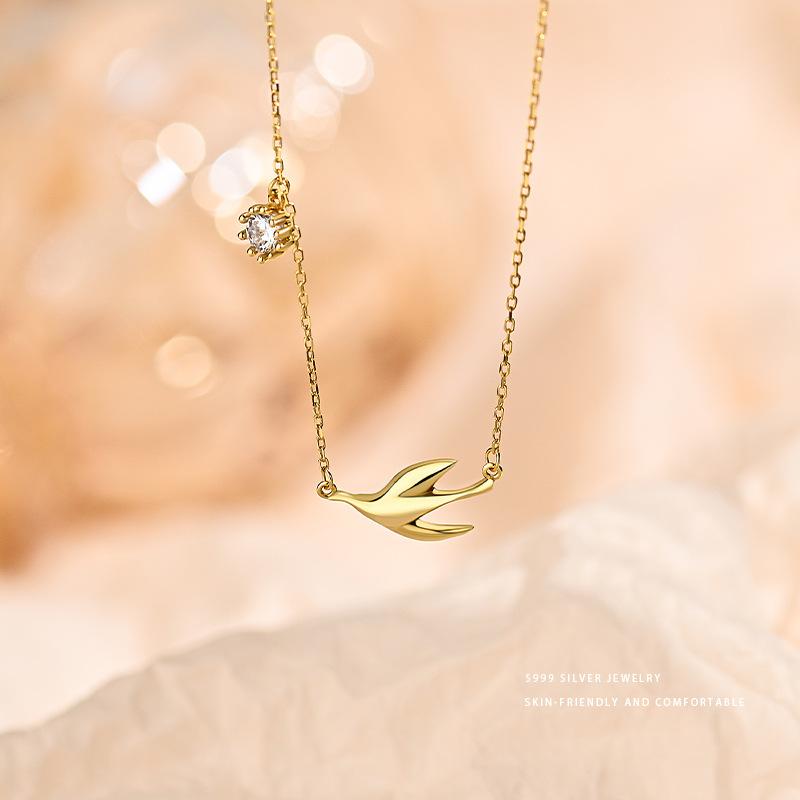 Цирконий Ласточка Ожерелье, Легкая роскошь, Высокое качество, Дизайн для небольшой группы, Цепочка-ошейник в виде животного, Новый женский стиль
