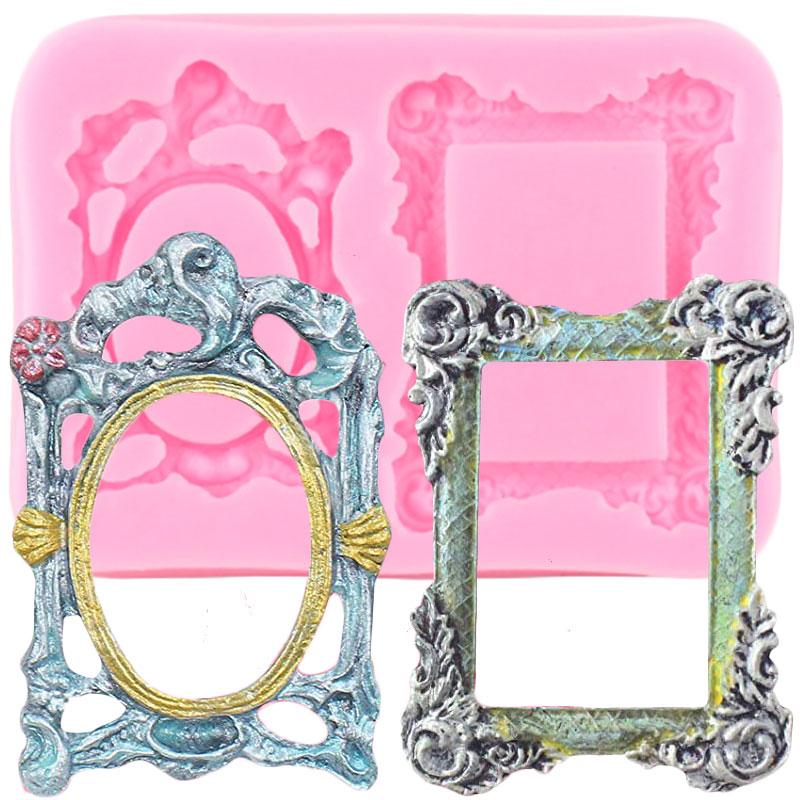 DIY зеркальная рамка, инструменты для украшения торта из помадки, шоколадный торт, силиконовые формы, кухонные формы для выпечки