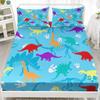 Милый мультяшный узор динозавра Матрас из трех частей Цифровая печать Милый комплект постельного белья с динозаврами