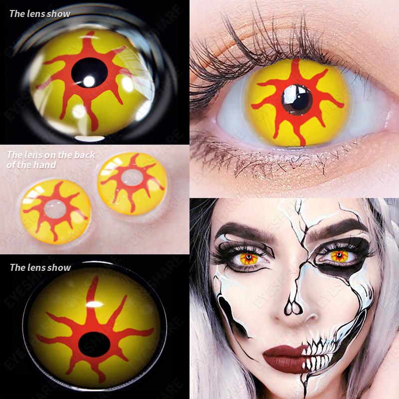 1Pair Anime Color Contact Lenses for Eyes Yearly Red Lenses Black White Lenses Halloween Eye Lens Cosplay Eye Contacts