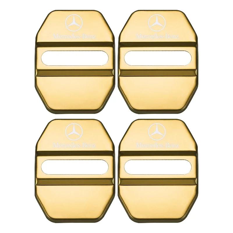 4 шт. Стайлинг автомобиля Чехлы-наклейки на замки дверей автомобиля для Mercedes Benz Новый B/C/E Класс A Класс C200L GLC GLK CLA GLA Аксессуары