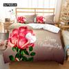 Пододеяльник с розовым рисунком Комплект постельного белья «Роза» для двоих на День святого Валентина Постельное белье на День матери с цветочной тематикой Двуспальная кровать с двумя кроватями King из полиэстера