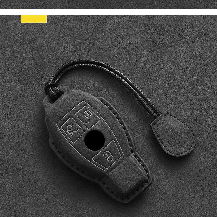 Кожаный чехол для ключей автомобиля с замшевой отделкой для моделей Mercedes Benz, включает ремешок