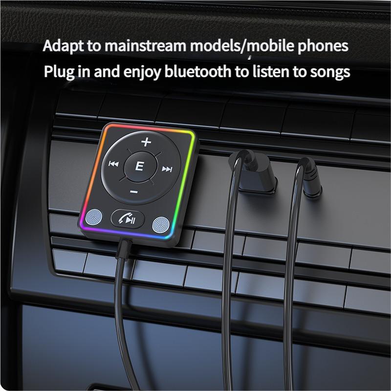 Автомобильный адаптер Bluetooth 5.4 с двойными микрофонами и шумоподавлением, автомобильный Bluetooth-комплект AUX для звонков в режиме громкой связи и стереоаудио