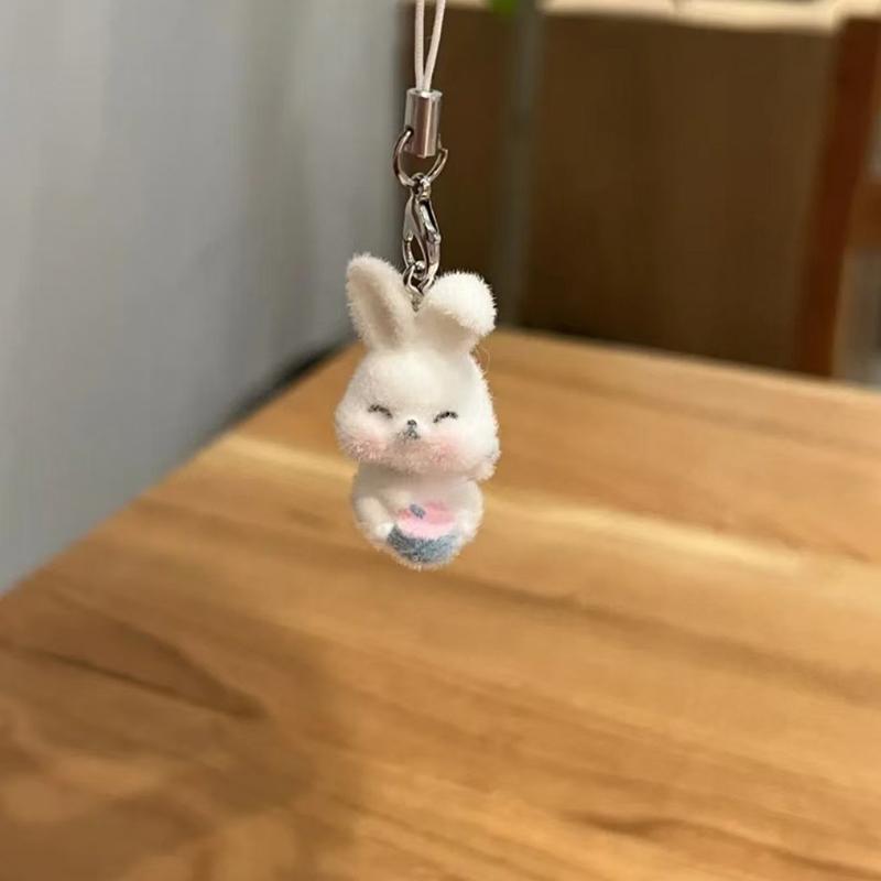 3D Флокирование Милый Подвеска в виде Животного Телефонный Шнур Подвесной Брелок Брелки Аксессуары Для Сделай Сам Подарки Для Девочек