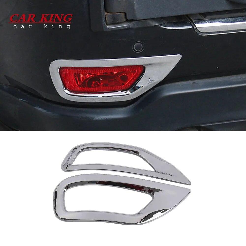 For Jeep Grand Cherokee WK2 Rear Fog Light Lamp Bumper Foglight Chrome Trim Cover Bezel Accessories 2011 - 2017 2018 Molding