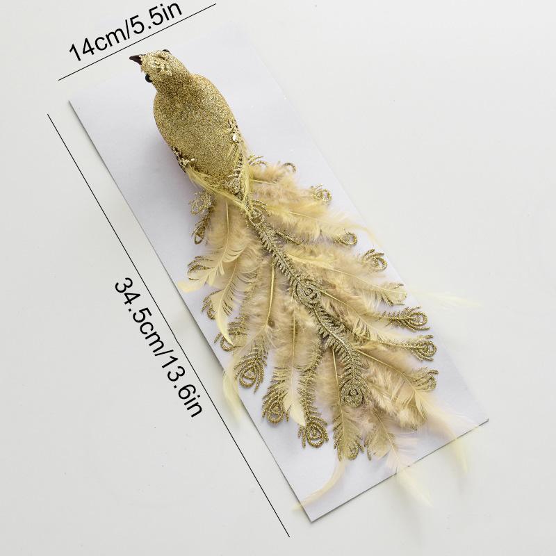 1/2 шт. Пенопластовые украшения для рождественской елки для использования в помещении и на улице, блестящие, искусственные птицы, разноцветные, на клипсах, с перьями, рождественские птицы