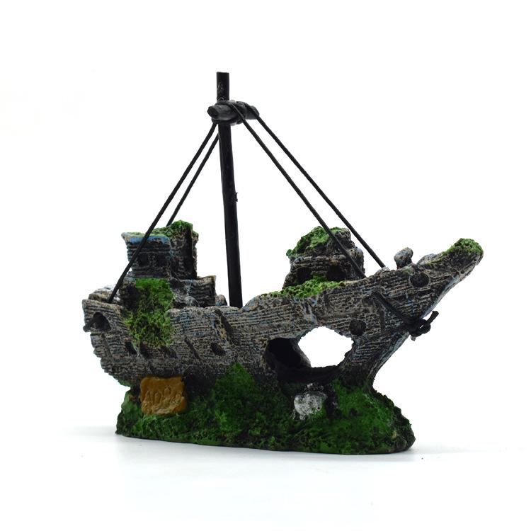 Small Corsair Ship Aquarium Decoration/Hideout/Resin Landscape House