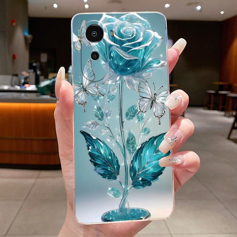 Чехол для телефона Xiaomi Redmi A7 Pro 2026, прозрачный, роскошный, модный, с бабочками и цветами, из мягкого ТПУ, для задней панели Redmi A7 Pro A7Pro