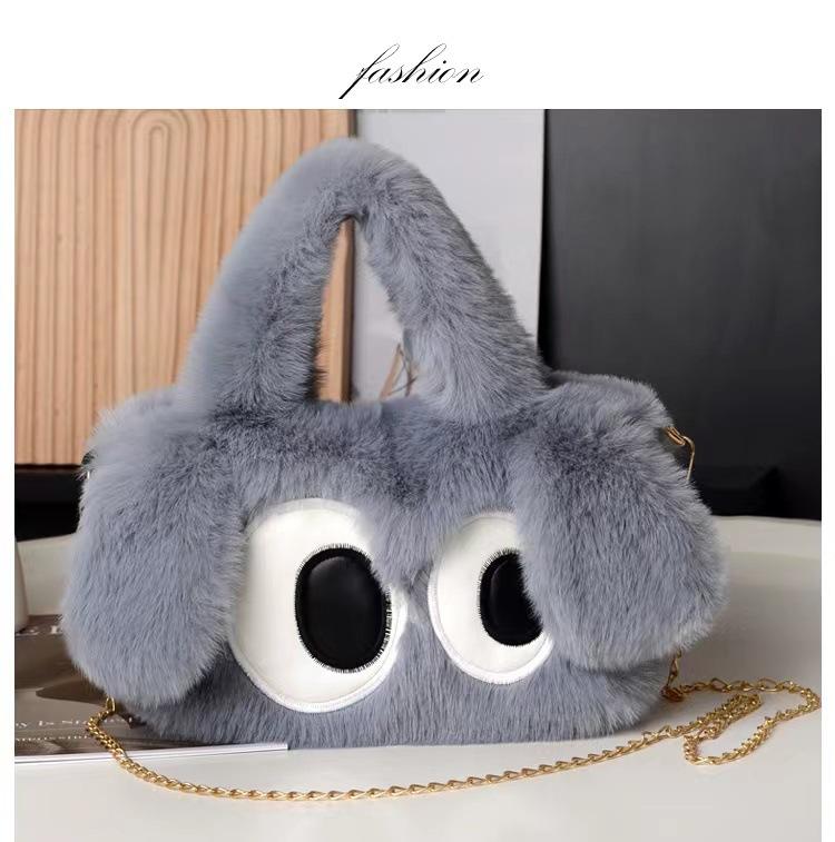 Big-eyed dog bag, new big-eyed dog bag, hand plush bag, single shoulder diagonal span Internet celebrity explosion bag
