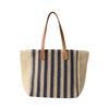 Striped Straw Shoulder Bag for Women Beach Bag Holidays Shopping Casual Tote New Summer Design