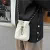 New Fashion Mini Nylon Shoulder Bag for Men Women Korean Crossbody Bucket Bag Casual Handbag Drawstring Buckle Purse Phone Pouch