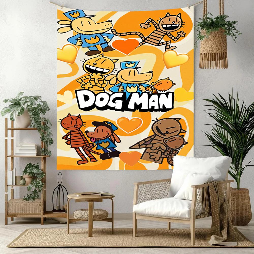 Dog Man Wall Decor Tapestry Art For Pet Memorial Birthdaywedding Party Backdrop Family Gift