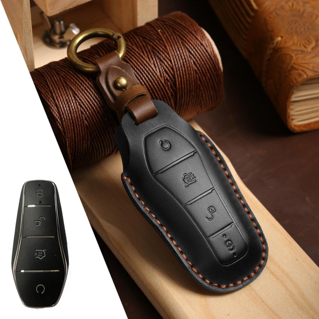 Applicable to BYD Dolphin Qin plusdmi key set purely handmade real cowhide cross-border automotive supplies wholesale
