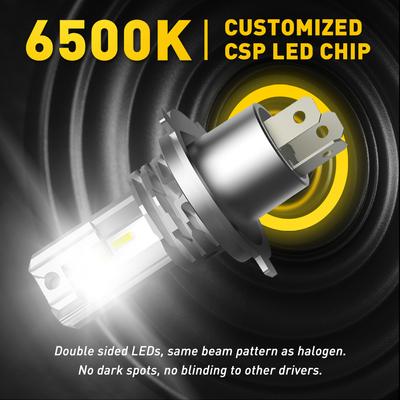 1 пара светодиодных фонарей H4 9003 HB2 LED Canbus No Error Фары Лампы для автомобилей Мотоциклов H4 LED Hi/Lo Дальний и ближний свет Лампы CSP