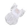 Newborn Baby Girls Ruffle Romper Embroidered Flower Jumpsuit Cotton Bodysuit Outfits Summer Clothes Sunsuit