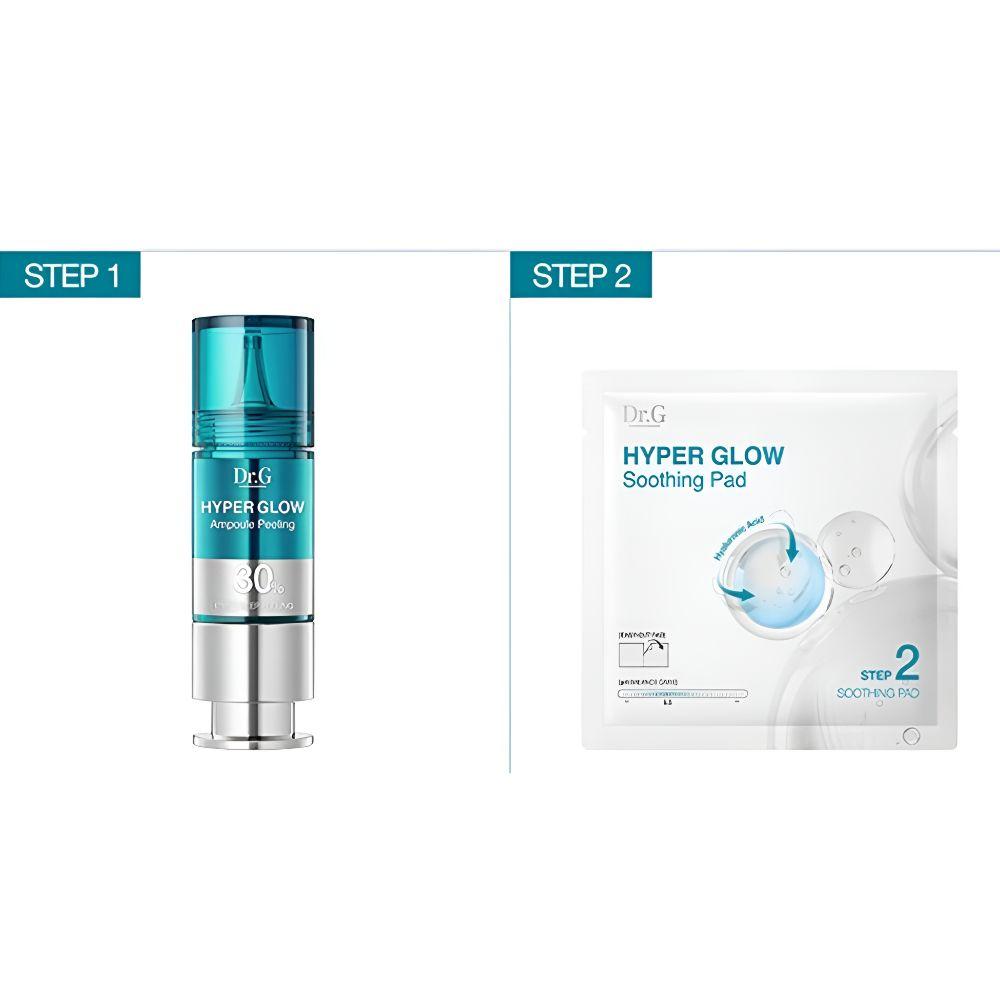 Dr.G Hyper Glow Ampoule Peeling 15ml + Calming Pads 13g x4 Set Brightening Skin Renewal Kit