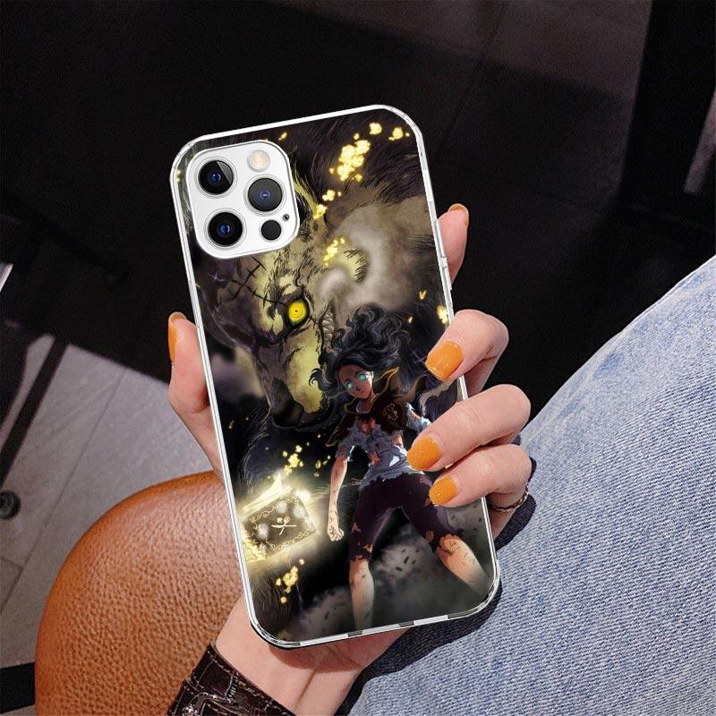 Черный чехол для телефона с аниме-рисунком C-Clovers для iPhone 13 12 Mini 11 Pro Max XS XR X SE 7 8 Plus 5S 5 6S 6 Подарок Печатный чехол Fundas