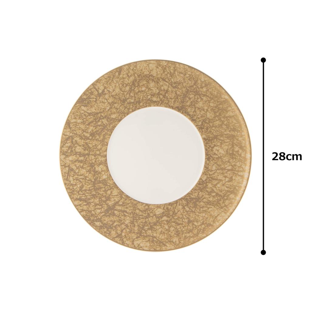 NARUMI Plate Washi 27cm Gold Stylish Elegant Flat Plate Rim Made In Japan (Gold) 51357-5664
