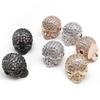 Metal Cubic Zirconia Loose Beads Skull Charm for Jewelry Making Bracelet Accessories