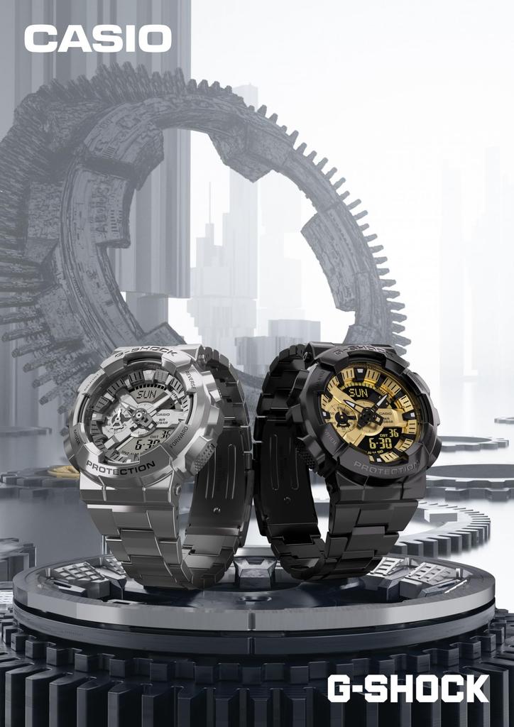 Часы Casio G-Shock, с металлическим покрытием, GM-110BD-1A9JF, мужские, черные, оригинальный японский продукт