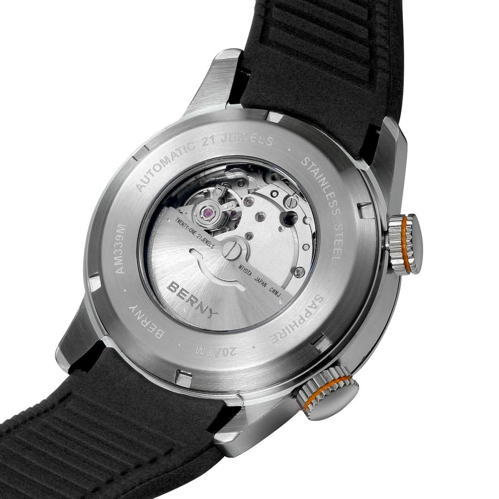 BERNY Watch Механические часы Часы Часы Автоматические часы для дайвинга 20ATM сапфировое стекло удобные силиконовые функции автоматического и ручного завода Мужские Мужские