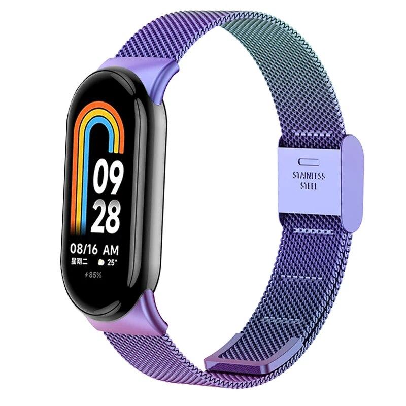 Metal Mesh Stainless Steel Strap for Xiaomi Mi Band 8 Smart Bracelet Replacement Accessories Watchband Miband 8 Smartwatch
