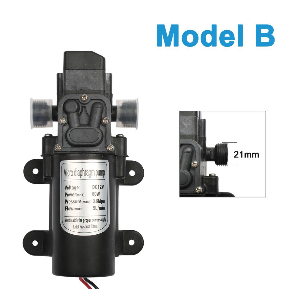 DC 12V 60W Micro Electric Diaphragm Water Pump Automatic Switch 5L/min High Pressure Car Washing Spray Water Pump 0.8Mpa 5L/min